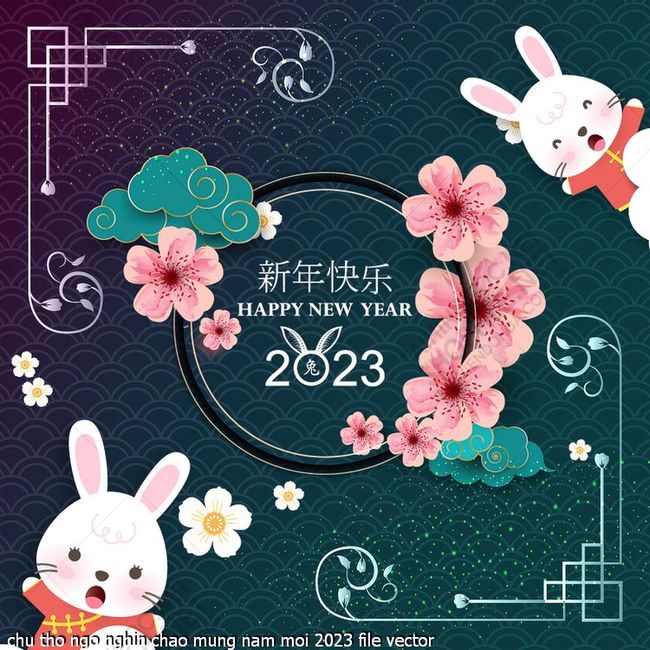 chu tho ngo nghin chao mung nam moi 2023 file vector